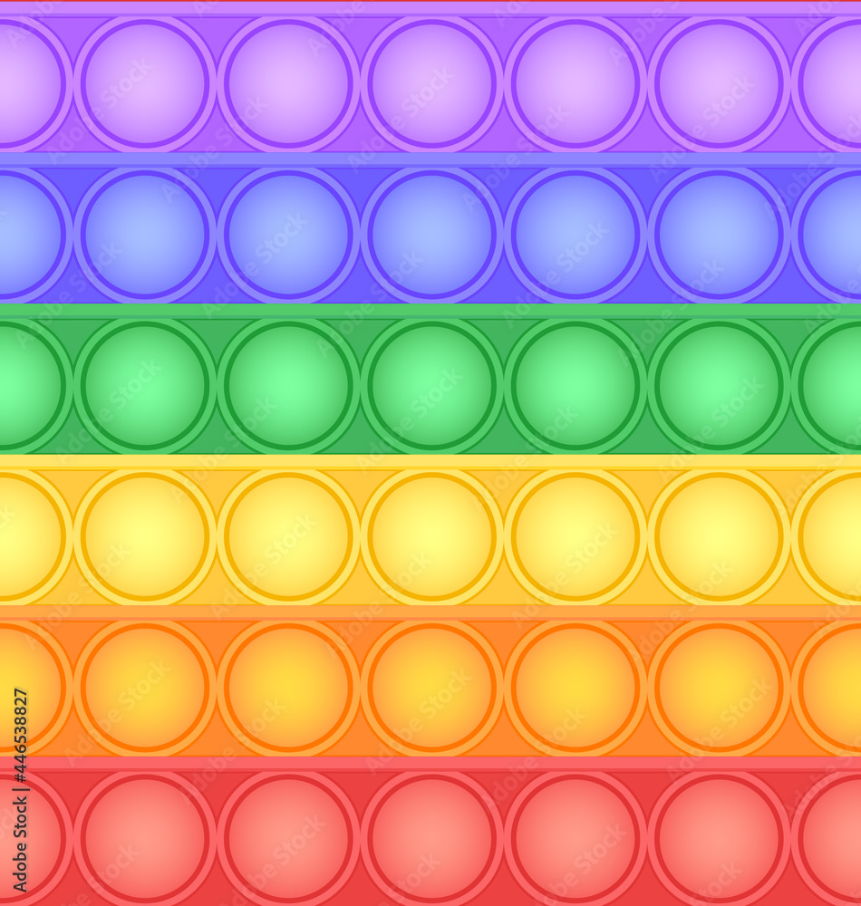 Pop-it viral fidget toy colorful seamless pattern, vector - obrazy, fototapety, plakaty 