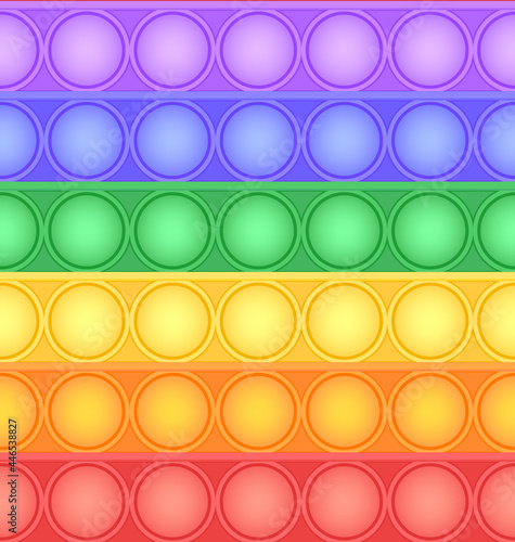 Pop-it viral fidget toy colorful seamless pattern, vector