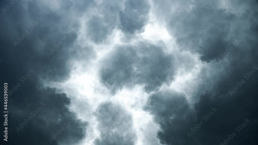 Multiple lightning forks flashing across dark night sky Multiple lightning forks flashing across dark night sky