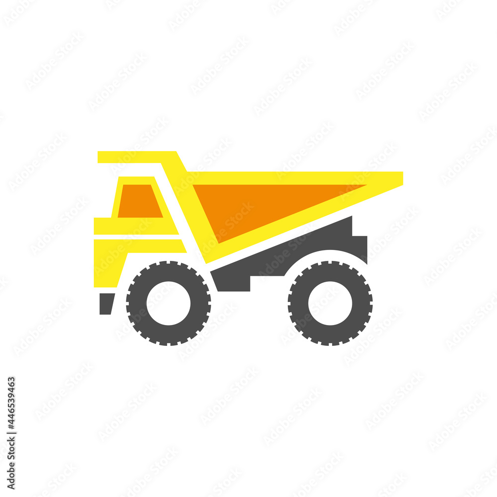 mining dump truck vector icon. heavy machine illustration. fit for construction collection.