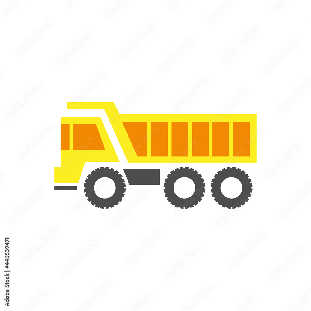 dump truck_2mining dump truck vector icon. heavy machine illustration. fit for construction collection.