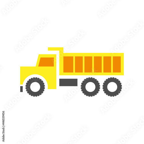 mining dump truck vector icon. heavy machine illustration. fit for construction collection.