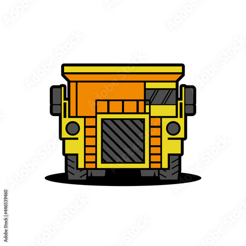 mining dump truck vector icon. heavy machine illustration. fit for construction collection.