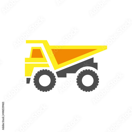 mining dump truck vector icon. heavy machine illustration. fit for construction collection.