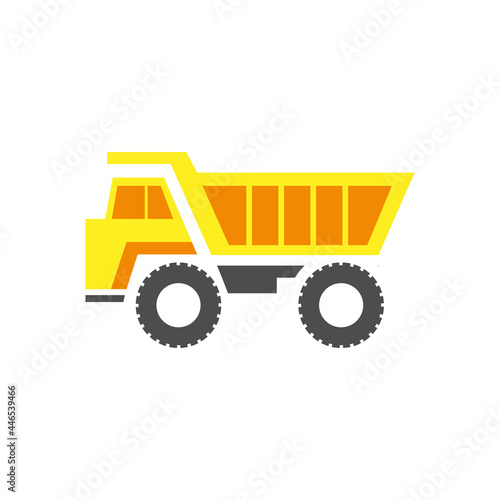 mining dump truck vector icon. heavy machine illustration. fit for construction collection.