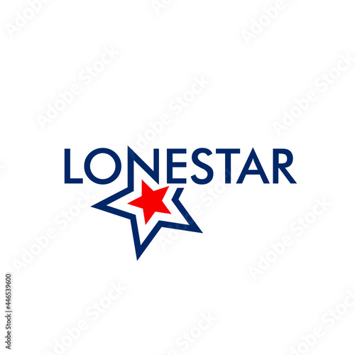 Lone Star Logo Design. Alone Star Symbol. Vector Illustration.
