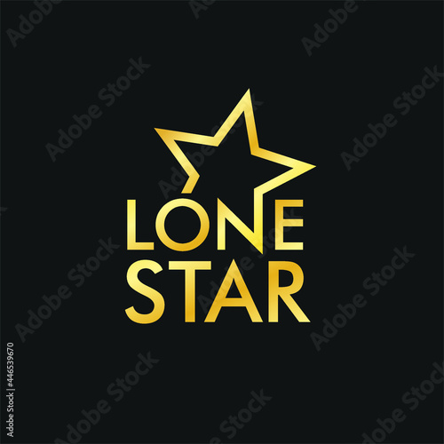 Lone Star Logo Design. Alone Star Symbol. Vector Illustration.