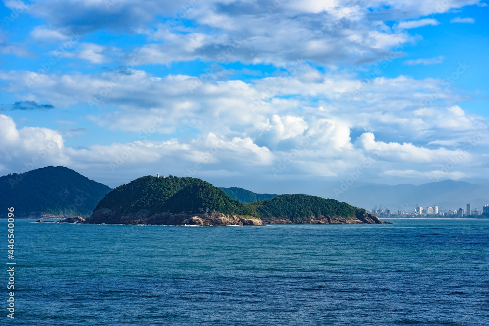 Approaches to Santos, Brazil from sea Approaches to Santos, Brazil from sea