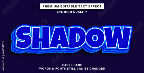 Editable text effect shadow