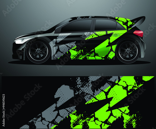 Rally car decal graphic wrap vector  abstract background