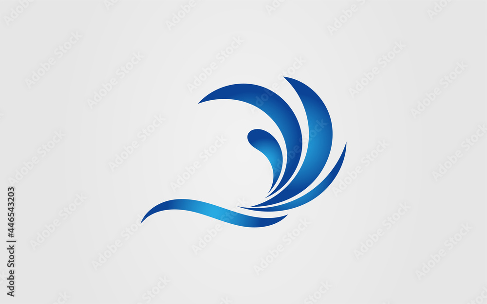ocean wave abstract water logo