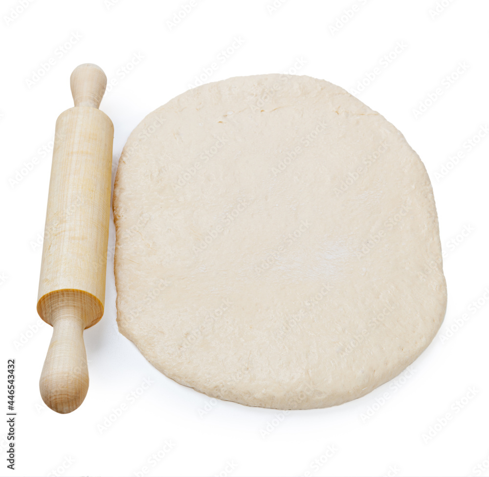 appeal salvage Admin dough and rolling pin isolated on white background, top view Stock Photo |  Adobe Stock