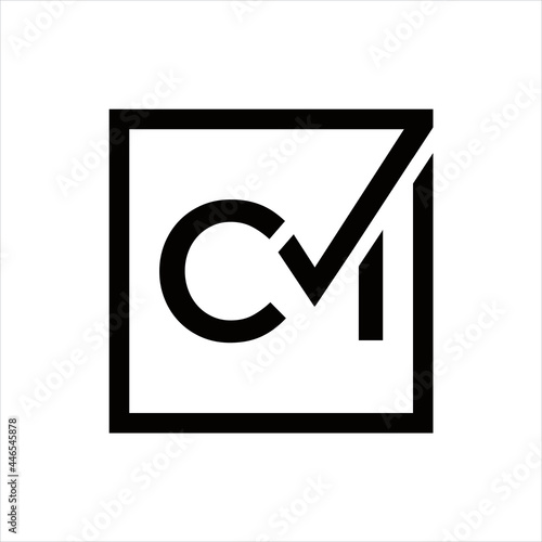 creative simple logo design initial CVM photo