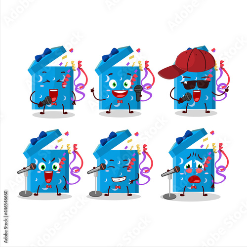 A Cute Cartoon design concept of open magic gift box singing a famous song