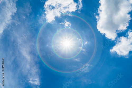 燦々と輝く太陽【夏空・イメージ素材】 the sun shining brightly