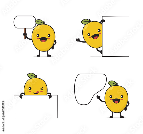 cute mango cartoon character