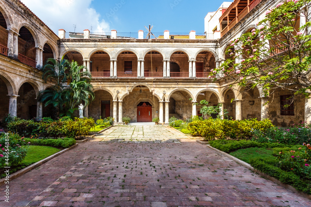 Courtyard of the old seminary de San Carlos and San Ambrosio - now Cultural Center Felix Varera in Old Havana, Cuba