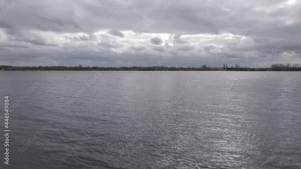 Aerial Shot of Lake under Dark Moody Clouds Aerial Shot of Lake under Dark Moody Clouds