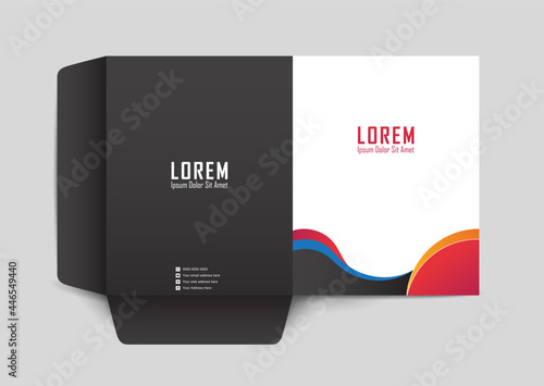 Business folder for files, design. The layout is for posting information about the company