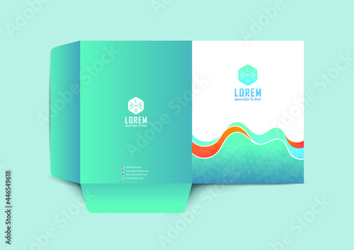 Business folder for files, design. The layout is for posting information about the company