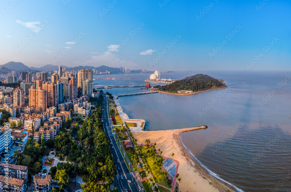 Aerial photography of modern urban architectural landscape in Zhuhai, China