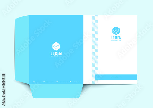 Folder design, cover for catalogue, brochures, layout for placement of photos and text, modern geometric design