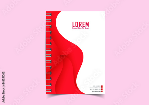 vector abstract cover notebook design. Planner and diary cover for print. Abstract design for copybook brochures and school books. Notebook paper. Brochure, book, magazine template