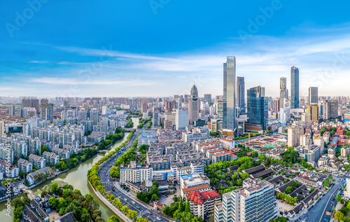 Aerial photography of Wuxi city architecture landscape in China © 昊 周