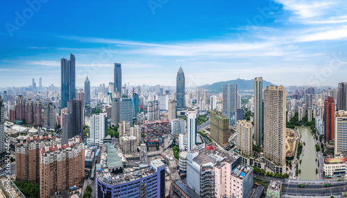 Aerial photography of Wuxi city architecture landscape in China