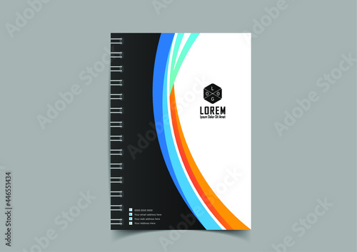 Minimal vector abstract cover notebook design. Planner and diary cover for print. Abstract design for copybook brochures and school books. Notebook paper