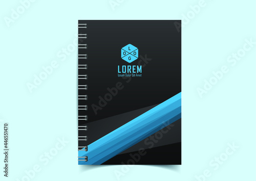Minimal vector abstract cover notebook design. Planner and diary cover for print. Abstract design for copybook brochures and school books. Notebook paper