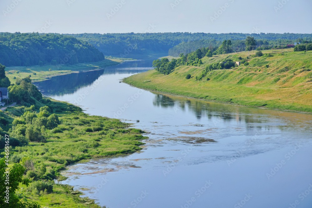 Beautiful scenery of the Volga river in Staritsa Beautiful scenery of the Volga river in Staritsa