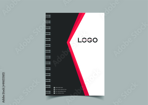 Minimal vector abstract cover notebook design. Planner and diary cover for print. Abstract design for copybook brochures and school books. Notebook paper. Brochure, book, magazine template