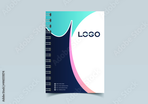 Minimal vector abstract cover notebook design. Planner and diary cover for print. Abstract design for copybook brochures and school books. Notebook paper. Brochure, book, magazine template