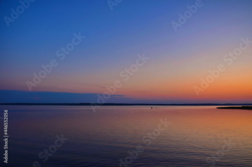 Colorful sunset on Lake Seliger photo
