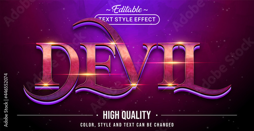 Editable text style effect - Devil text style theme.