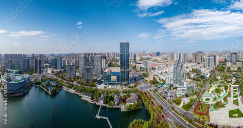 Aerial photography of the architectural landscape of Yancheng  China