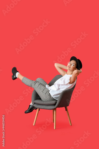 Beautiful young woman relax...