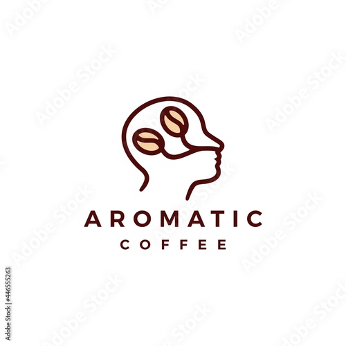 aromatic coffee logo vector icon illustration