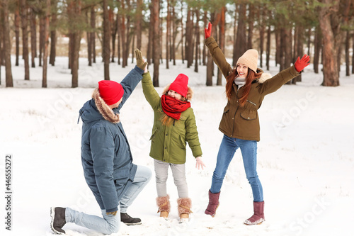 Happy family winter fun in ...