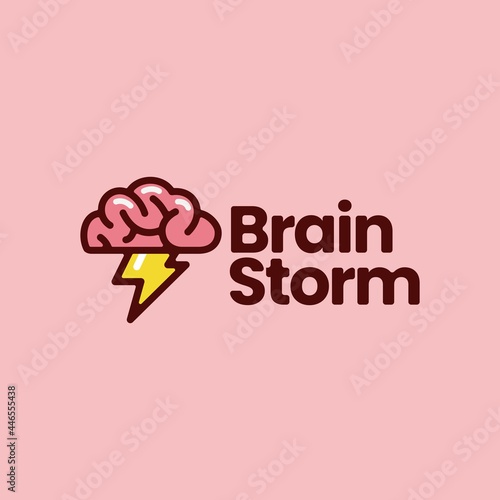 brain storm idea think flash creative logo vector icon illustration