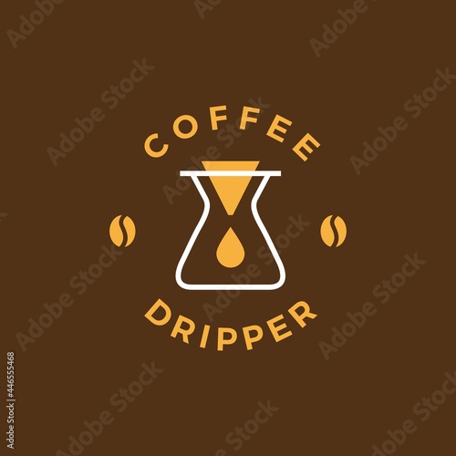 coffee dripper paper filter logo vector icon illustration