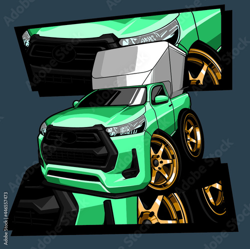 illustration of a car with a trailer