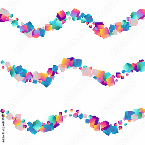 Gradient Box Vector White Background. Holographic