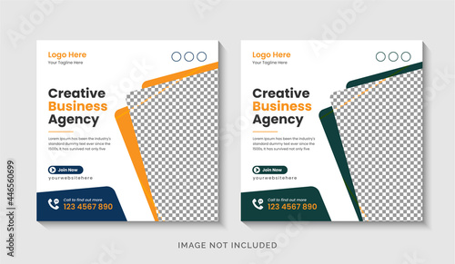 Creative corporate business agency social media post or web banner template Premium Vector