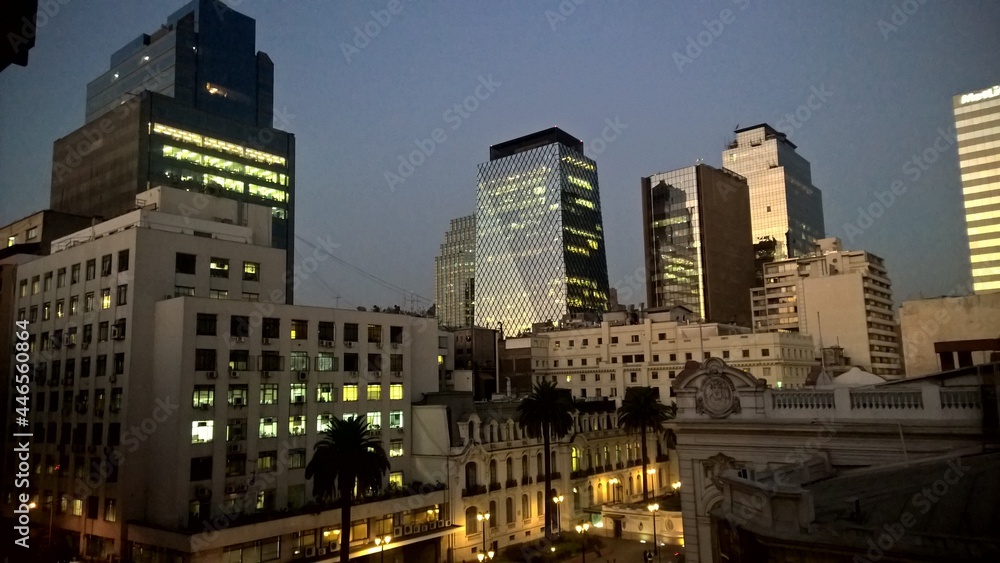 Fototapeta premium City at night Santiago Chile