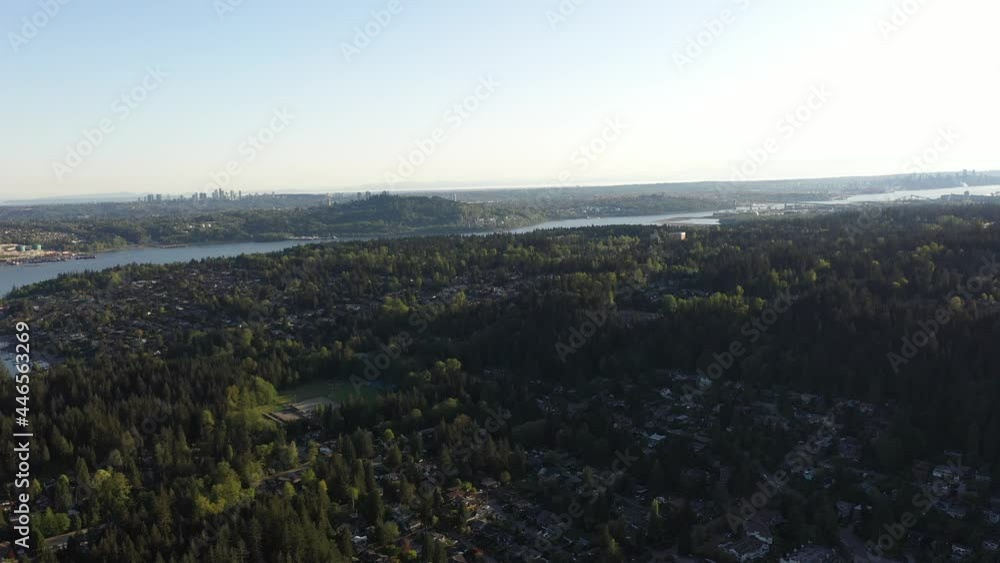 Aerial view above deep cove marina in North Vancouver Aerial view above deep cove marina in North Vancouver