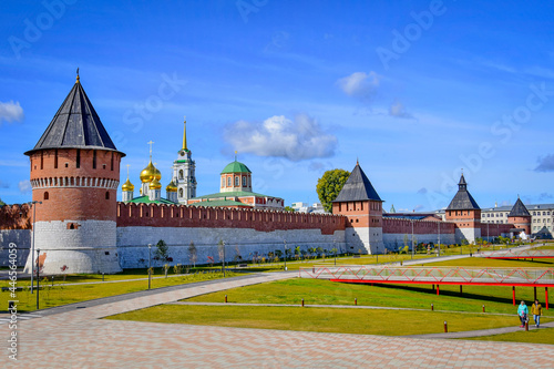 High walls and towers of Tula Kremlin