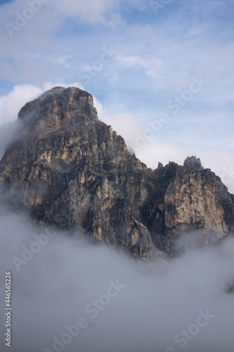 dramatic sky on mountain peaks of italian alps