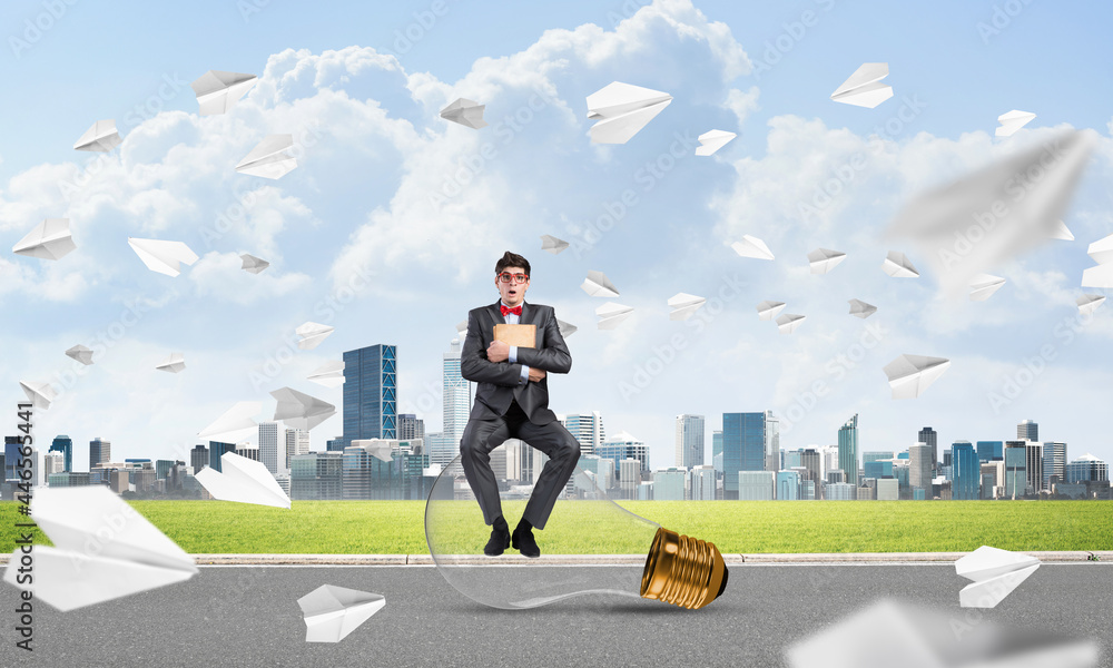 young businessman with a book